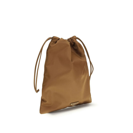 Brown Recycled Polyamide Shoulder Bag